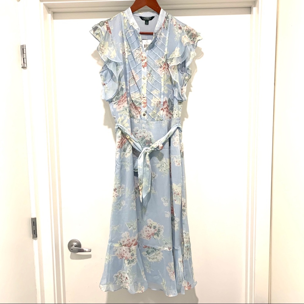 Lauren Ralph Lauren Blue Floral Midi Dress - Picture 11 of 15